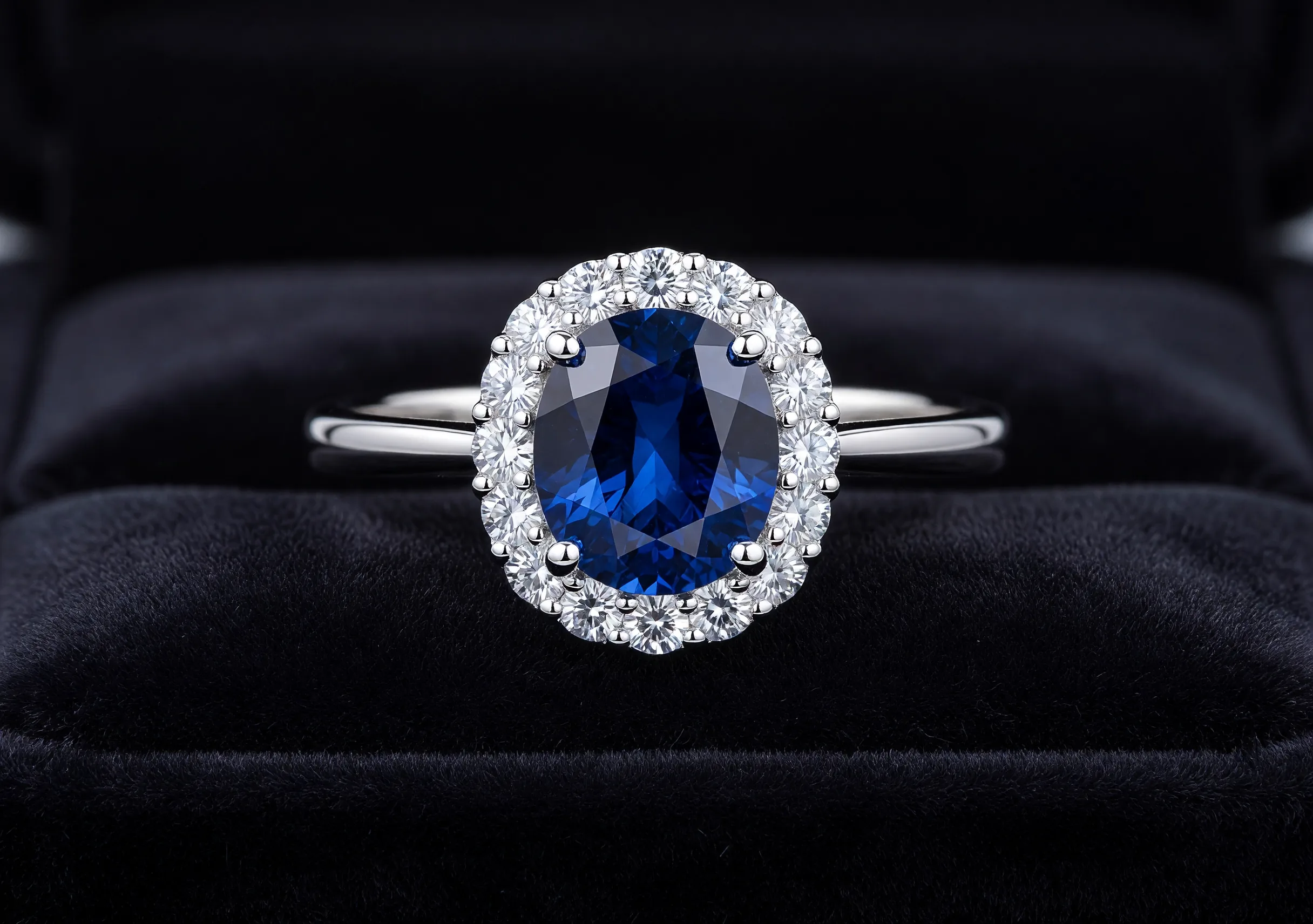 Sapphire Halo Ring
